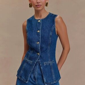 Meshki Blue Denim Sleeveless Top